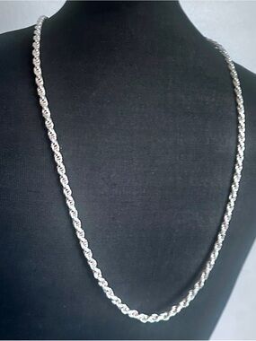 Italian 925 Diamond Cut Rope Chain 30” 5mm 55g Heavy Silver